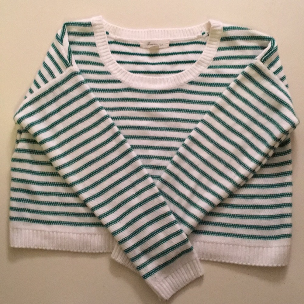 Cropped striped sweater